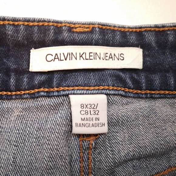 Calvin Klein Jeans Ladies Size 8 Dark Wash High Rise Bootcut Blue Jeans - Picture 3 of 12